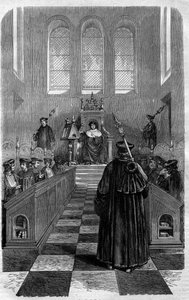 Council of Narbonne (1054): et af de råd, der etablerede Guds fred. Indgravering i "Histoire des Papes-Rois-Queen and Empereurs a travers les centuries"" af Maurice Lachatre af French School