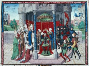 Grev Jean de Brienne, miniature fra "Les chroniques de Jherusalem abregies", ca. 1450 (tempera på pergament) af French School