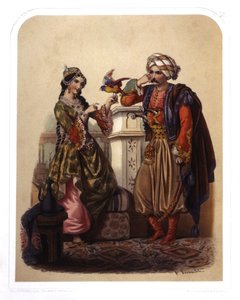 Par i Tyrkiet, ca. 1850 (litografi) af French School