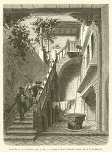 Gården til casa Goldoni (gravering) af French School