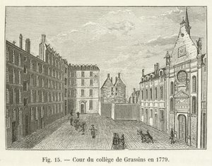 Gården til college of Grassins i 1779 af French School