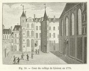 Gården til kollegiet i Lisieux i 1779 af French School