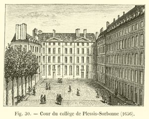 Gården til kollegiet i Plessis-Sorbonne, 1656 af French School