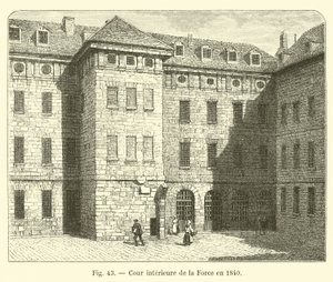 Indre gårdhave i La Force i 1840