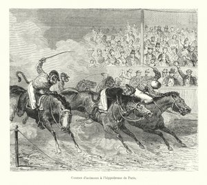 Dyrevæddeløb på hippodromen i Paris (gravering) af French School