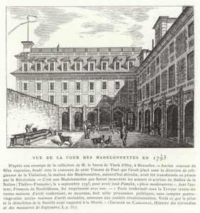 Gården til Madelonnettes kloster, Paris, 1793 af French School