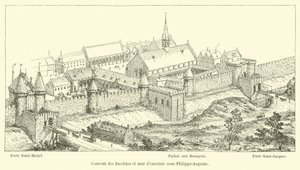 Jacobinernes kloster og indhegningsmur under Philippe-Auguste af French School