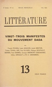 Forside af litterære månedlige litterære magasin viet til Dada-bevægelsen, maj 1920 af French School
