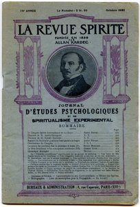 Cover of a number of "La revue spirite" ", portrait of founder Allan Kardec, magazine of October 1931dani af French School