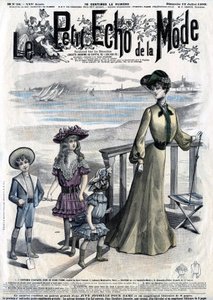 Forside af det feminine magasin (ugeavisen) Le Petit Echo de la Mode, nr. 28 af 12. juli af French School