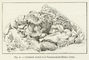 Cromlech fundet i Varenne-Saint-Hilaire, 1858 af French School