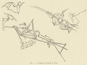 skitse af Leonardo da Vinci af French School