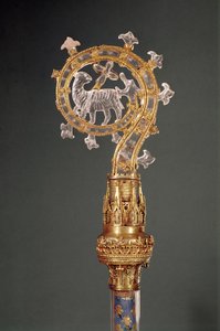Crozier af Abbedissen af Lys, 13.-15. århundrede (guld og bjergkrystal)