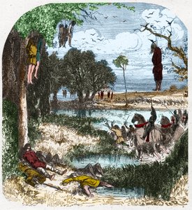 Crusade des Pastoureaux i 1251: Crusade de "petite gens", bønder; det blev provokeret i 1251 af Saint Louis fangenskab under det syvende korstog. Indgravering i "Histoire De France En Cent-malerier af Paul Lehugeur" 1891. af French School