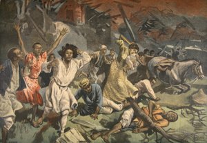 Cyclone in Mayotte, illustration fra Le Petit Journal: Supplement illustre, 1898 af French School