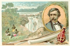 David Livingstone, skotsk missionær og opdagelsesrejsende (chromolitho) af French School