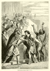 David tilgiver Absalom (gravering) af French School