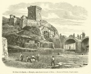 De Genes i La Spezia, Moneglia, mellem Sestri-Levante og Deiva (gravering) af French School