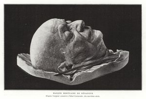 Dødsmaske af Pierre-Jean de Beranger, fransk digter og sangskriver af French School