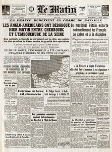 Afskibning af Normandiet juni 1944 - Normandiet landinger 6. juni 1944 (D-Day) - Om morgenen, torsdag den 7. juni 1944 tog anglo-amerikanerne af sted i går morges mellem Cherbourg og Seines udmunding af French School