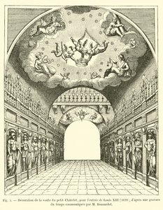 Udsmykning af hvælvingen i Petit Chatelet, til indgangen til Ludvig XIII, 1628, efter en gravering af tiden meddelt af M Bonnardot af French School