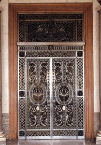 Dekorative porte til Galerie dApollon i museet, ca. 1650 (jern) af French School
