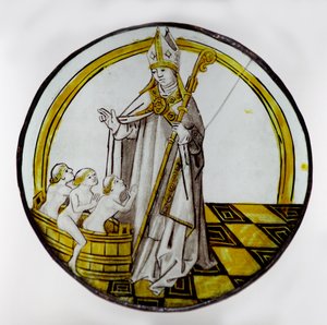 Afbilder St Nicholas og de tre drenge i en balje af French School