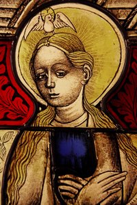 Afbilder Jomfru Maria ved Bebudelsen, oprindeligt fra Øvre Rhinen af French School