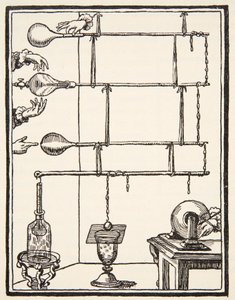Descarges electriques dan lai rarefie, 1753, kopi af Boris Mestchersky (d.1957) illustration fra Histoire de la Nation Francaise, Sciences, bind I & II, af Gabriel Hanotaux (1853-1944), 1924 (lith) af French School