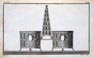Design af Pugin, fra en mønsterbog med neo-klassiske metaldesigns sammensat af Duhamel, ca. 1770