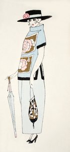 Design for a Day Dress, ca. 1919 (pochoir print) af French School