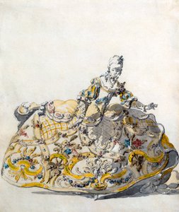 Design til en damekjole, 1780