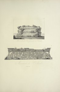 Fritliggende messe af Cholula-pyramiden og Xochicalco-monumentet, illustration fra 