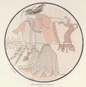 Detalje af græsk keramik (farve litho) af French School