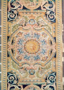 Detalje af et Savonnerie-tæppe lavet til Grande Galerie of Louvre, ca. 1680 (uld) af French School