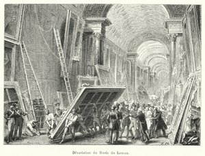 Ødelæggelse af Louvre-museet (gravering) af French School