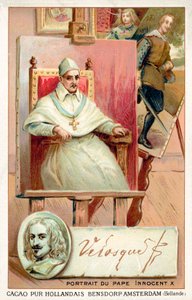Diego Velasquez, spansk maler og portræt af pave Innocentius X (chromolitho) af French School