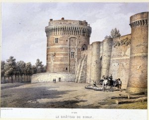 Dinan Castle - litografi, slutningen af det 19. århundrede af French School