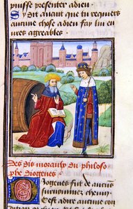 Diogenes, fra Histoire des Philosophes, slutningen af det 15. århundrede (vellum) af French School