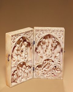 Diptykon med Jomfruens kroning og den sidste dom, ca. 1260-70 af French School