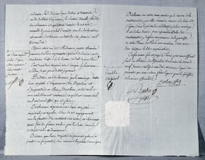 Skilsmisseerklæring fra kejser Napoleon Bonaparte (1769-1821) og kejserinde Josephine (1763-1814) 9. januar 1810 af French School
