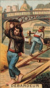 Docker, der losser en pram (chromolitho) af French School