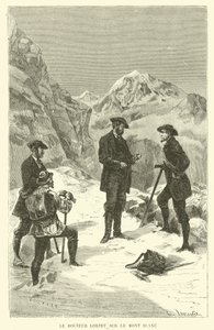 Doktor Lortet på Mont Blanc (gravering) af French School