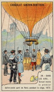 Duruof lavede den første postballonflyvning under belejringen af Paris af French School