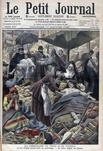 Jordskælv på Sicilien, Calabrien 1909 "Le Petit Journal" af januar 1909 (gravering) af French School