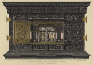 Ibenholt kabinet kendt som Cabinet of the Odyssey, 17th Century af French School