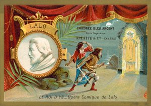 Edouard Lalo, fransk komponist, og en scene fra hans opera Le Roi d