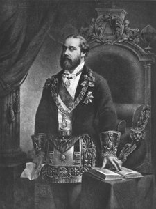 Edward (1841-1910) Prins af Wales, senere Edward VII, som stormester i frimureriet, 1884 af French School