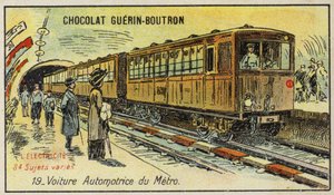 Elektrisk metrotog (chromolitho) af French School
