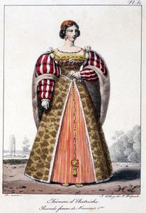 Eleonore af Østrig (1498/1558), spædbarn af Spanien, hustru til kong Manoel af Portugal og anden hustru til Francois I, konge af Frankrig. af French School